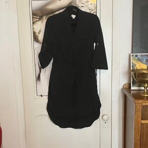 Merona Black Tie-Waist High-Low Shirt Dress – Size Small, Minimalist Travel